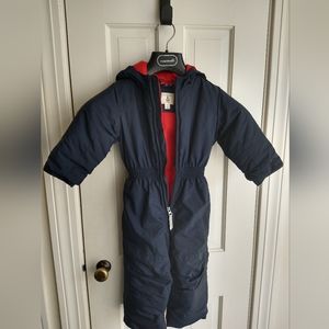 Land's End Stormer Snowsuit 3T, Navy with red lining